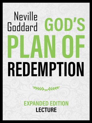 cover image of God's Plan of Redemption--Expanded Edition Lecture